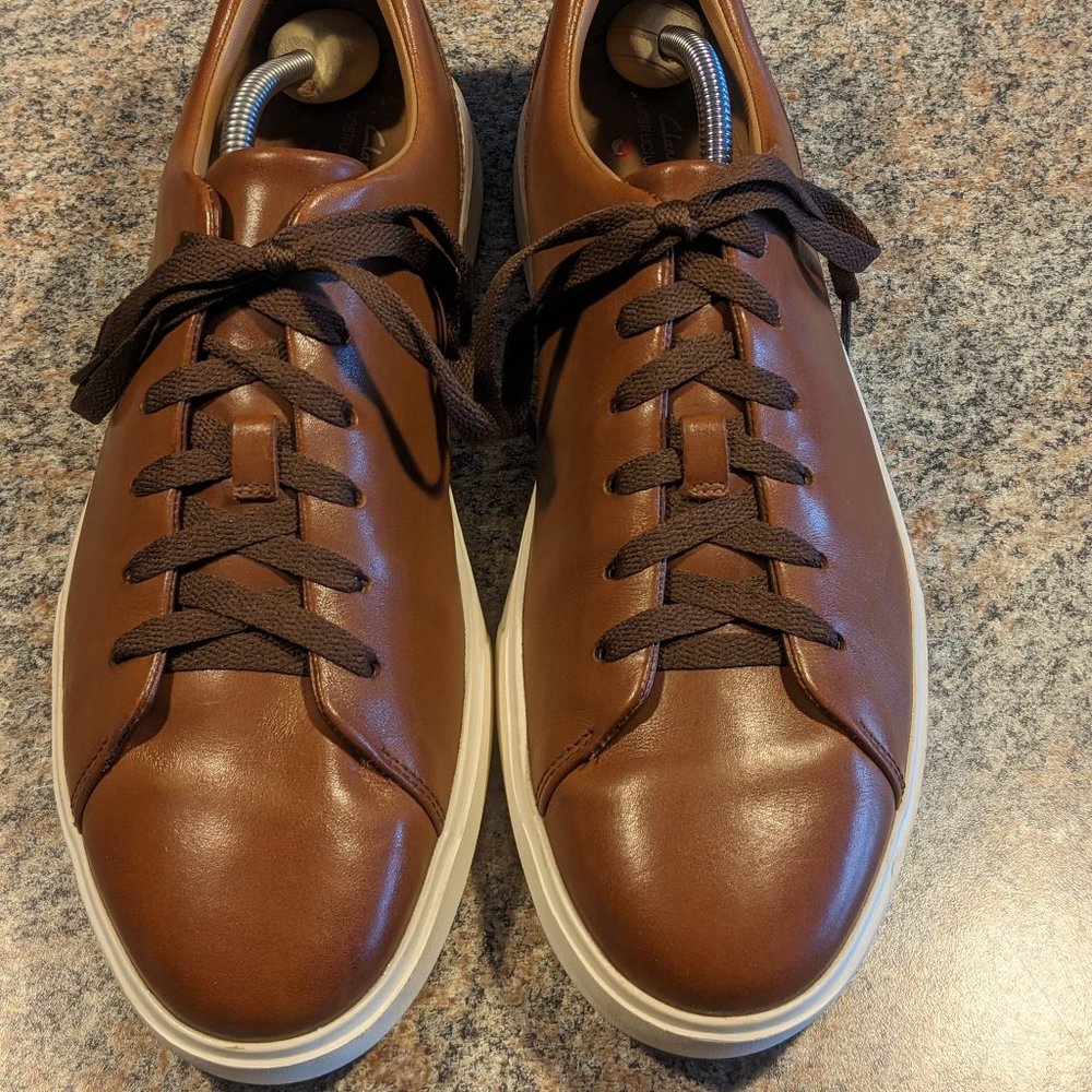 Clarks Men's Un Costa Lace British Tan Leather Sneakers 12 Medium